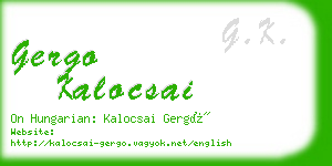 gergo kalocsai business card